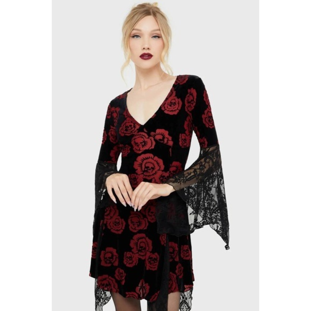 Killstar Pandoras rose mini dress skullprint size XXL - Picture 2 of 4